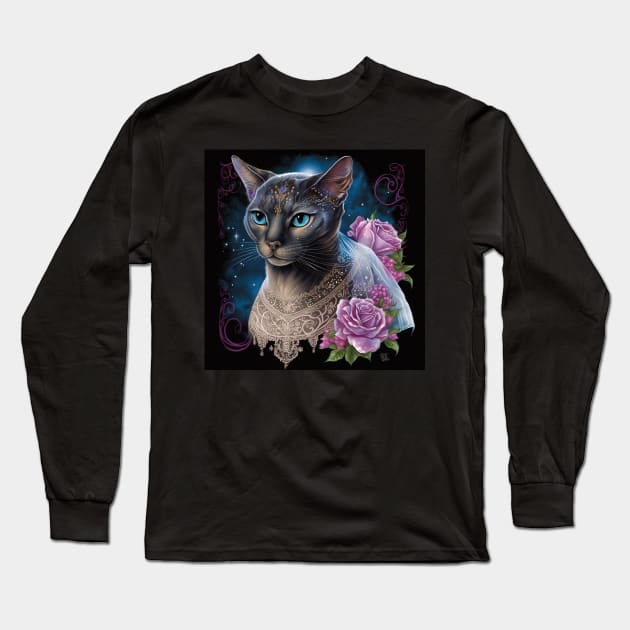 Goddess Abyssinian Cat Long Sleeve T-Shirt by Enchanted Reverie